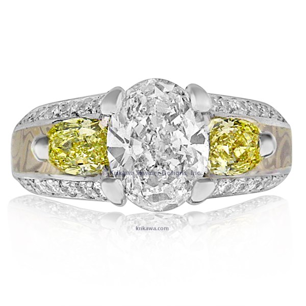 Three Stone Juicy Light Engagement Ring
